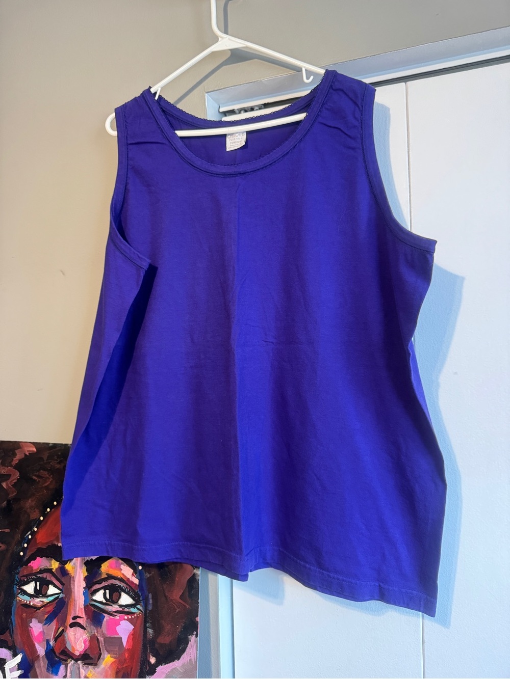 Cherokee Plus Size 26W/28W Royal Purple 100% Cotton Tank Top